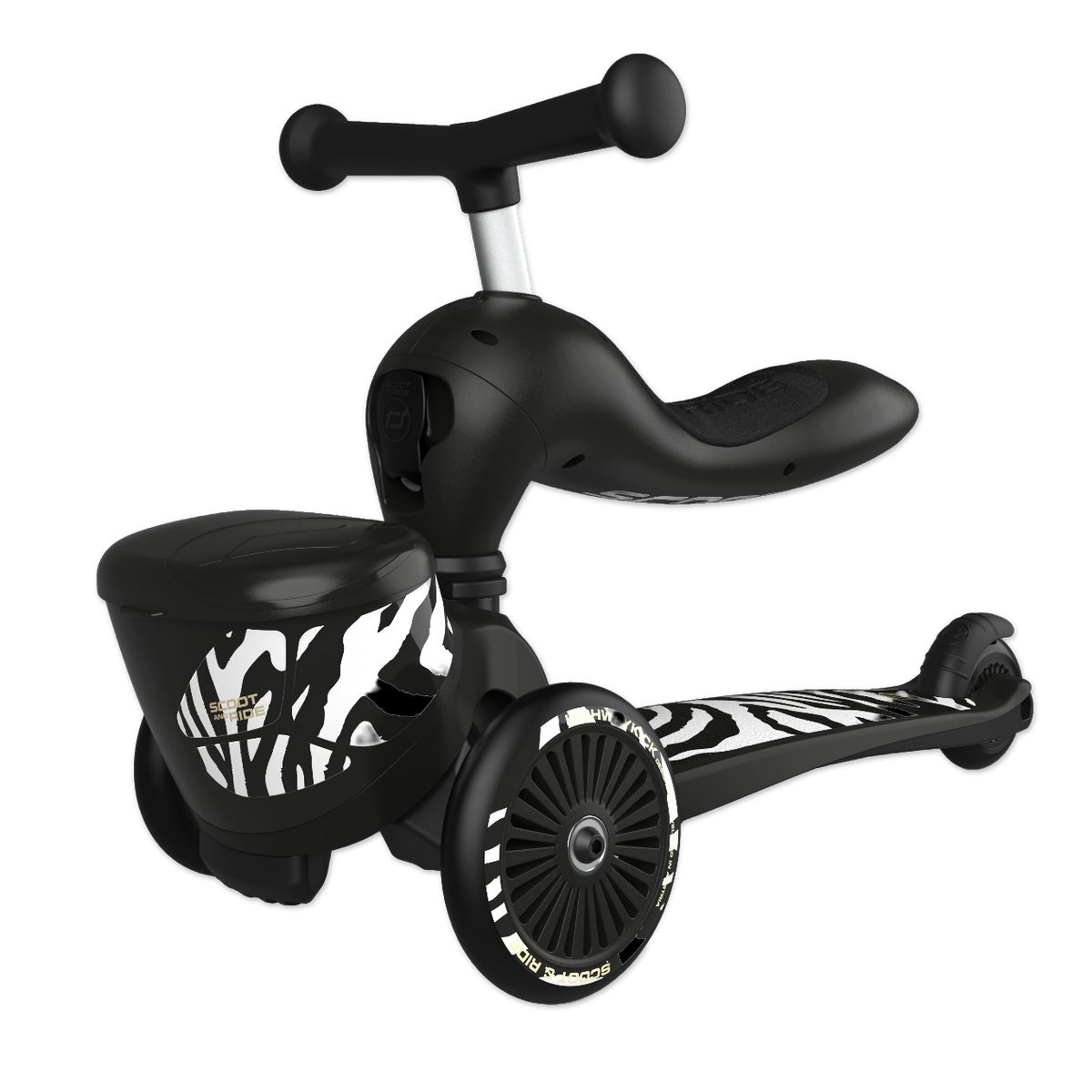 Scoot and Ride Kinderfahrzeug Lauflernhilfe Highwaykick 1 Lifestyle, Lauflernhilfe und Kickboard, integrierte Transportbox für Spielsachen