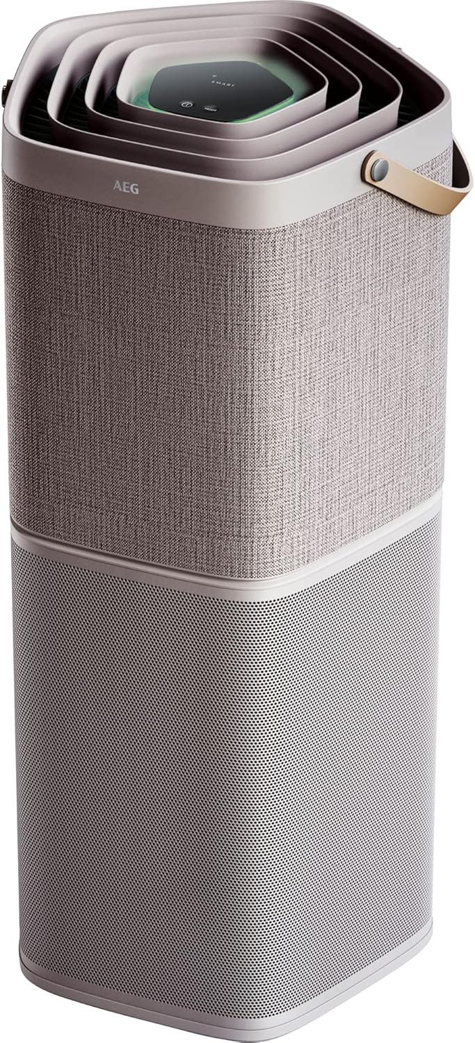 AEG Очиститель воздуха AX91-604GY, für 129 m² Räume, BREEZE360-Filter, PureSense Technologie, 6-stufiges Farbsignal
