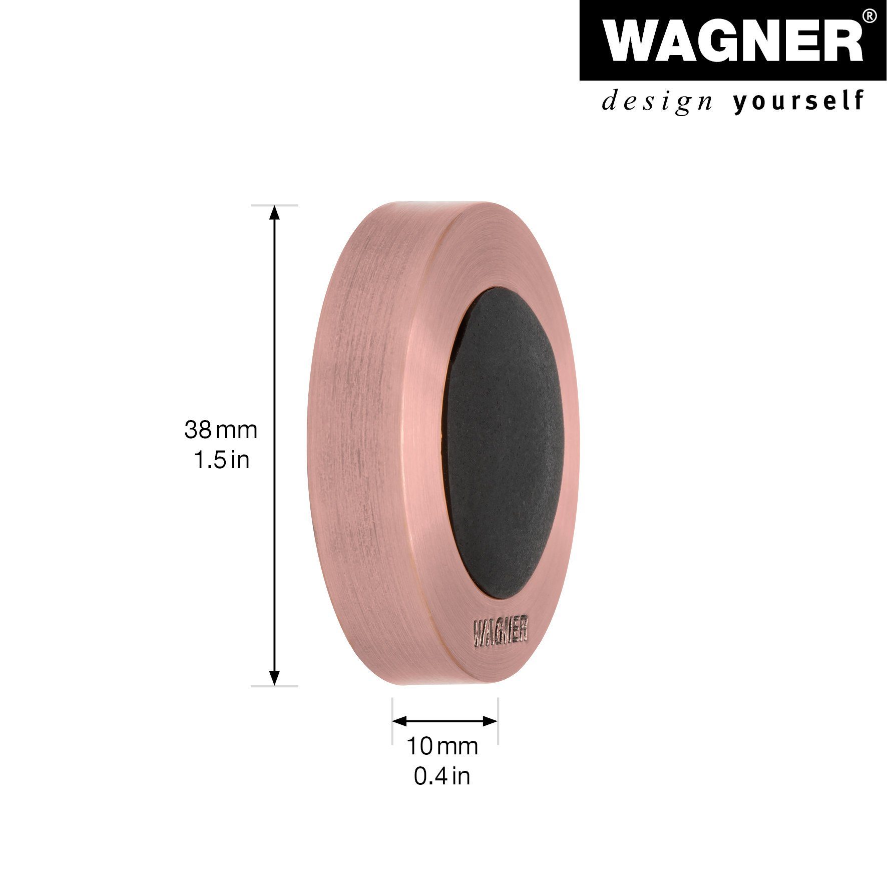 WAGNER design yourself Wandtürstopper Wandtürstopper SCREW OR GLUE - Ø 38 x 10 mm, diverse Farben, Puffer aus hochwertigem Metall/Kunststoff und Kautschuk, zum Schrauben oder Kleben