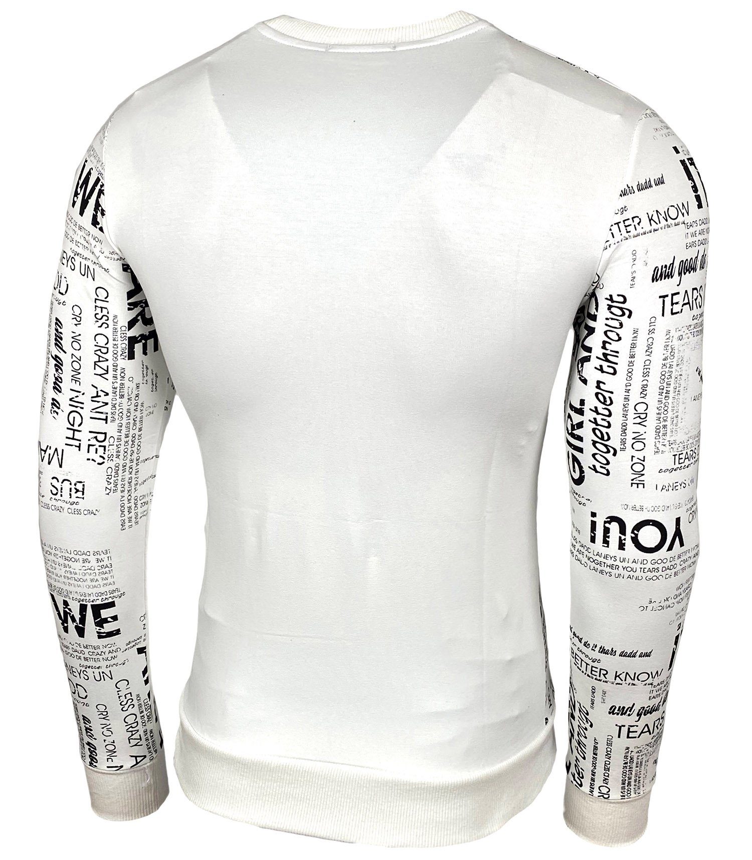Baxboy Longshirt Baxboy Herren Moderner B-701 Langarmshirt T-Shirt Longsleeve Weiß_1 Männer