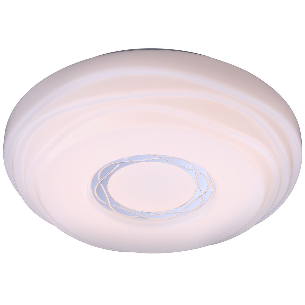 GLOBO LIGHTING LED Deckenleuchte, LED-Leuchtmittel fest verbaut, Warmweiß, LED 15 Watt Decken Leuchte Metall Wohnzimmer Beleuchtung Acryl weiß