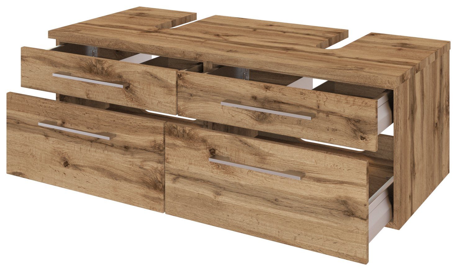 HELD MÖBEL Unterschrank Unterbeckenschrank Davos 120 cm Wotaneiche/Wotaneiche