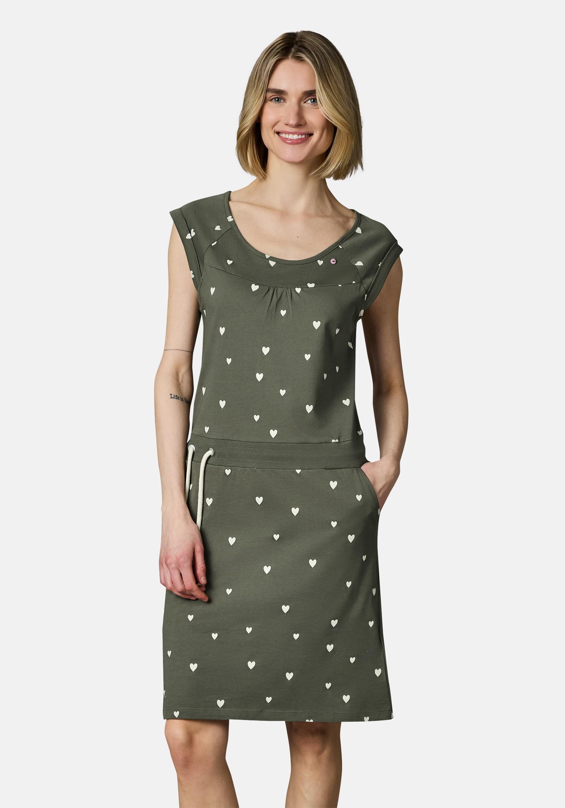 Ragwear Sommerkleid Penelope Hearts YOUMODO leichtes Baumwoll Kleid mit verspieltem Print