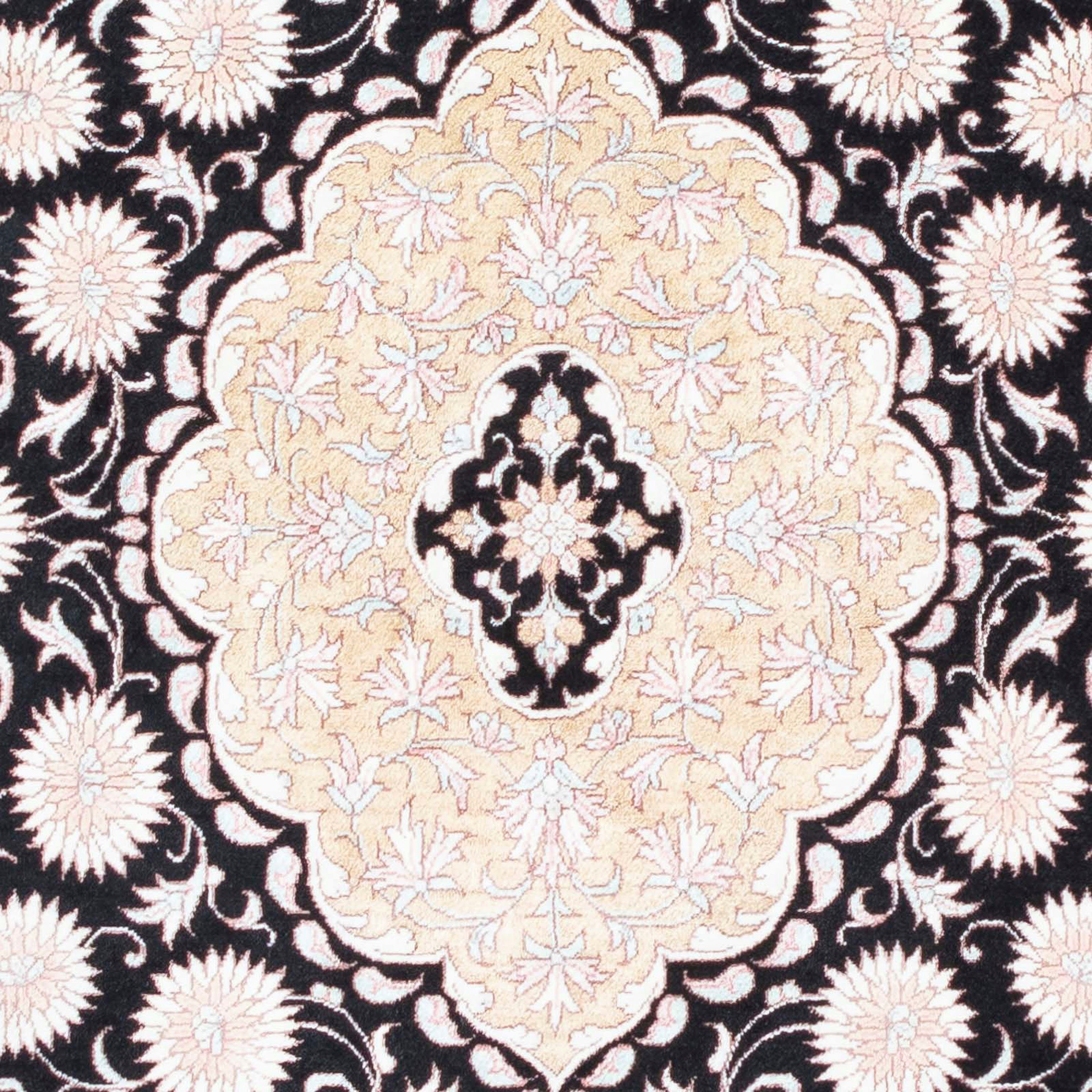 Orientteppich Perser Zertifikat Handgeknüpft, x Wohnzimmer, 77 Einzelstück - cm 10 beige, - - mit 113 rechteckig, Ghom mm, Höhe: morgenland