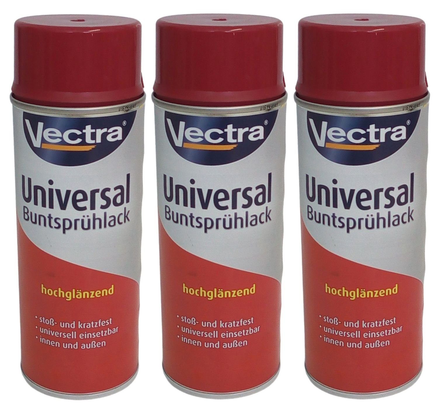 J.W. Ostendorf Vollton- und Abtönfarbe 3x Vectra® Universal Sprühlack rubinrot glänzend Lackspray 400ml Farbs