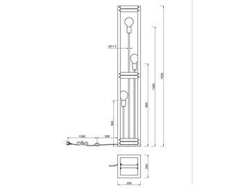 meineWunschleuchte LED Stehlampe, LED wechselbar, Warmweiß, ausgefallene Lampe Holz-balken Vintage Industrial Design, Höhe 153cm