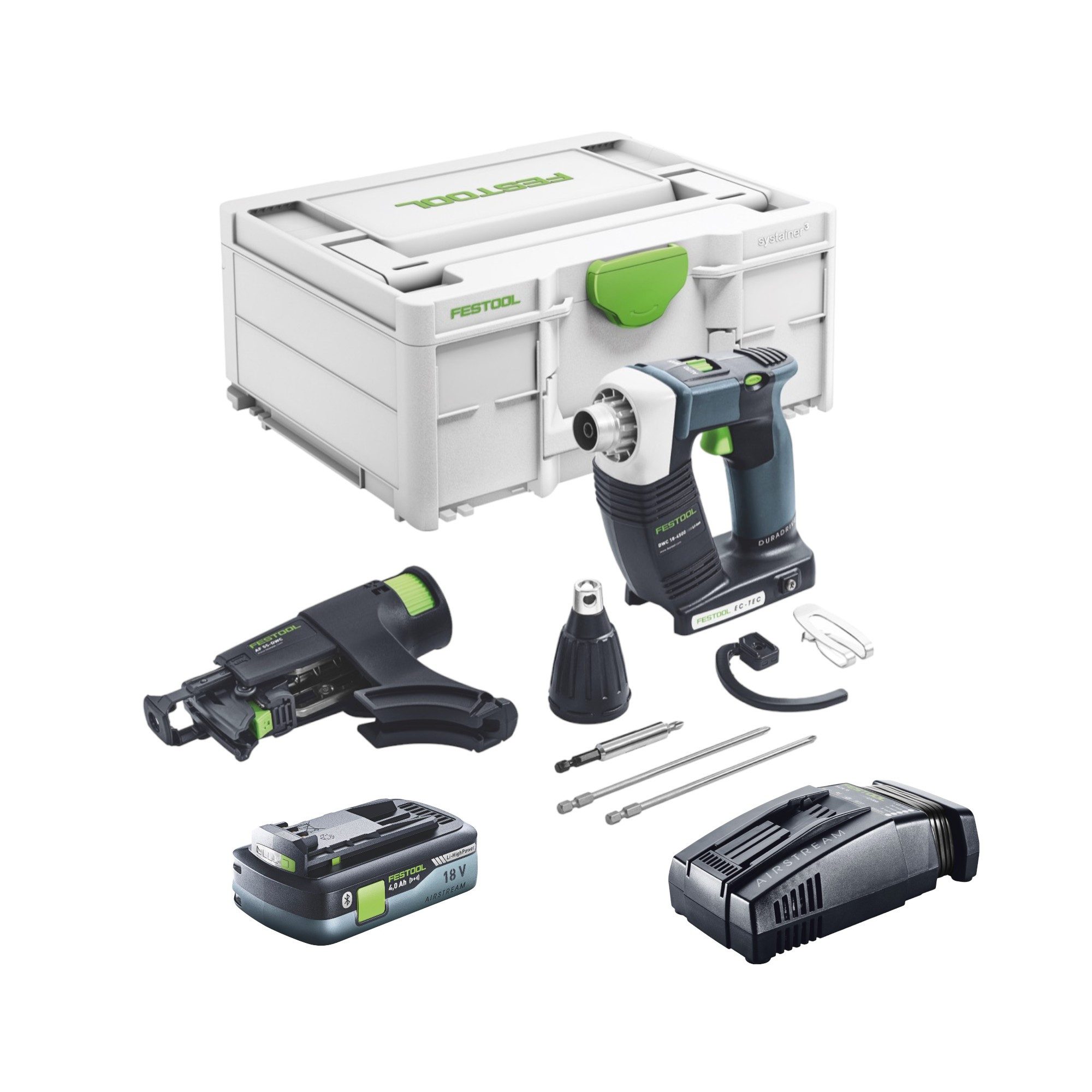 FESTOOL Akku-Trockenbauschrauber Festool DURADRIVE DWC 18-4500 Basic Akku Bauschrauber 18 V 14 Nm Brush