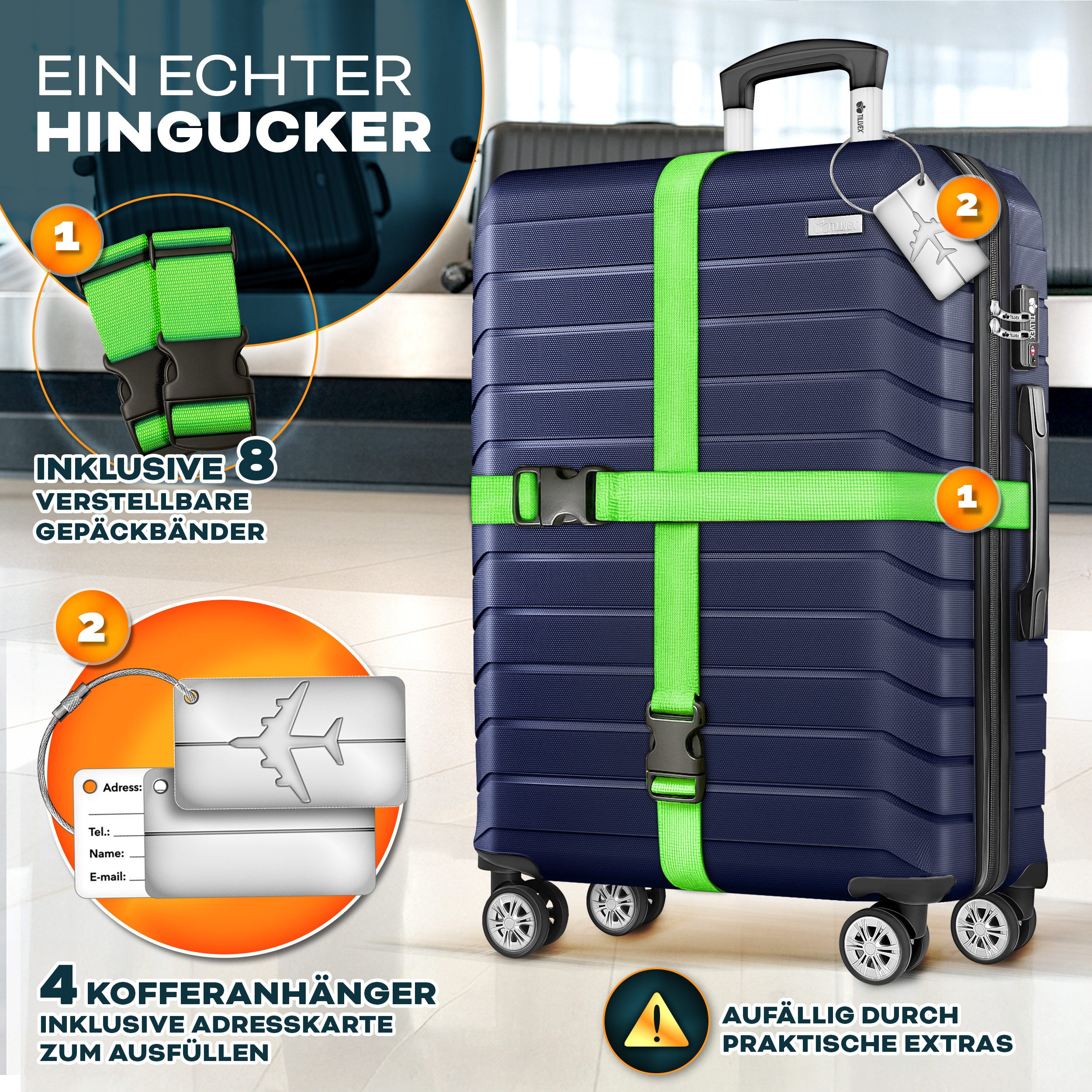 tillvex Trolleyset Reisekoffer Set Koffer Hartschale Trolley Kofferset Tasc günstig online kaufen