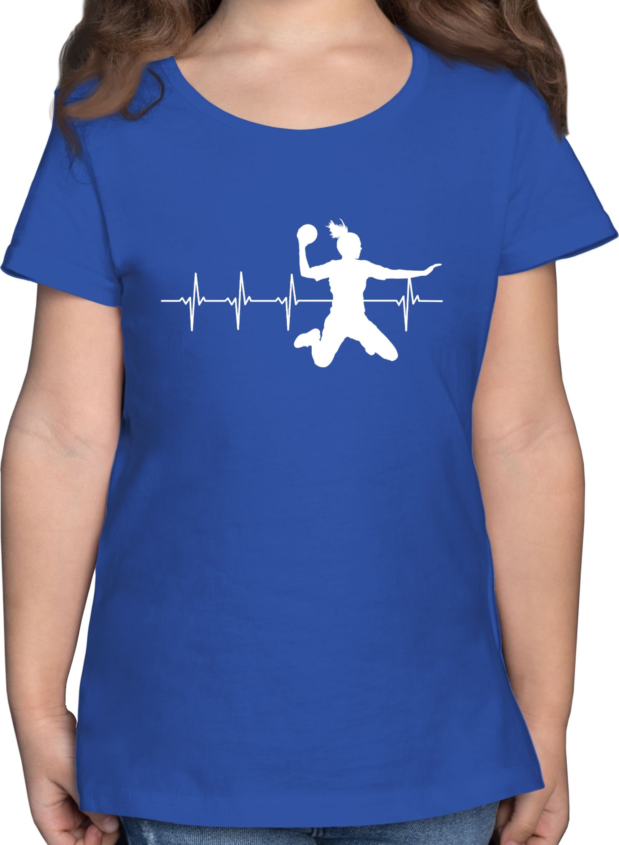 Shirtracer T-Shirt Handball Herzschlag für Damen Kinder Sport Kleidung 3 Royalblau
