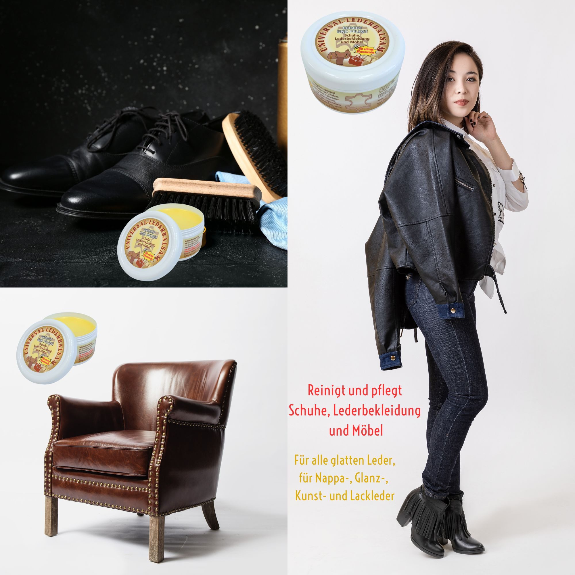 Stolz GmbH Universal Lederbalsam mit echtem Bienenwachs 250 ml Dose Schuhcreme, für Lederbekleidung, Schuhe und Möbel