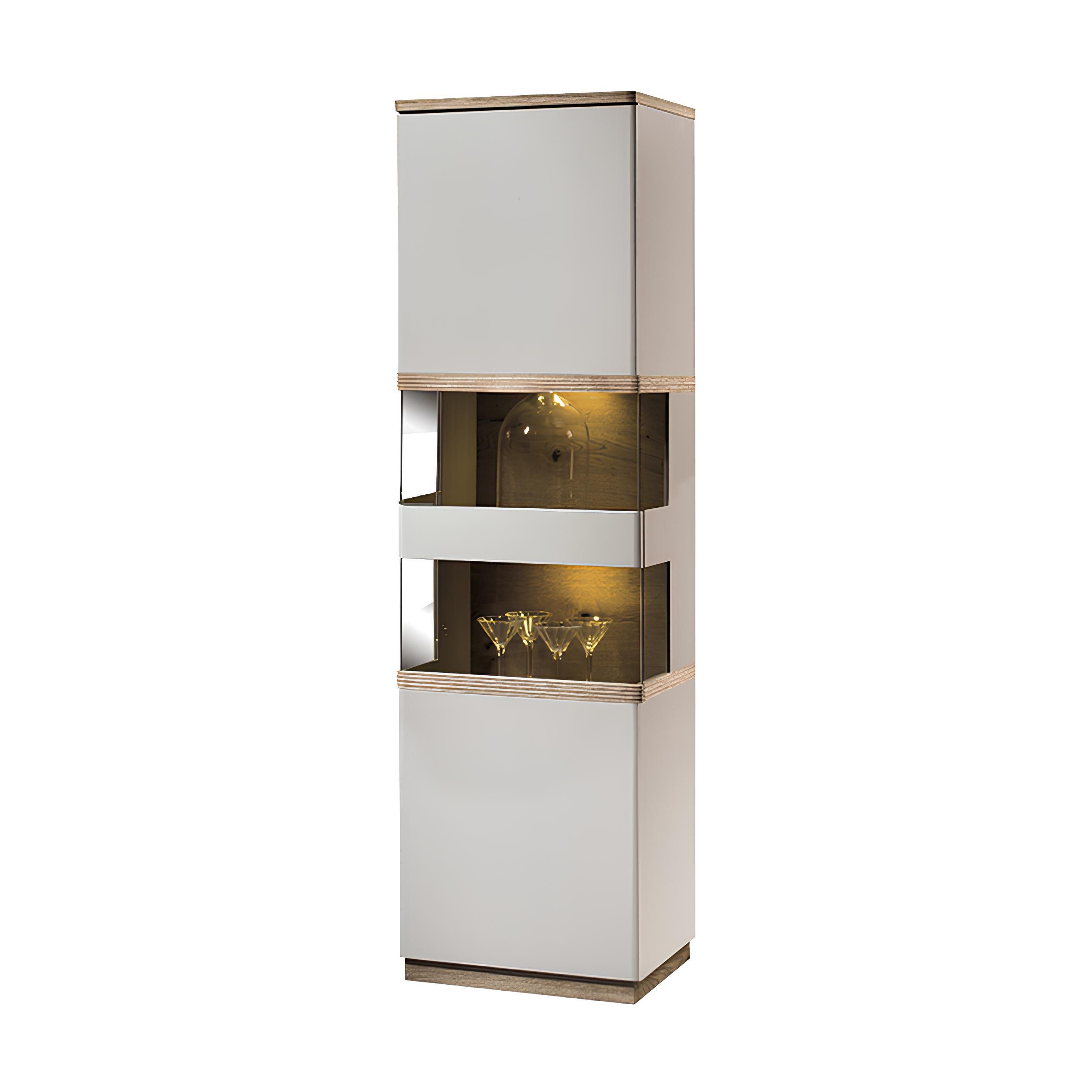 Xlmoebel Vitrine Traditioneller Schrank mit Bücherfach, Regal und Vitrine aus Glas (Model Como CM-W1/2A) Hergestellt in Europa