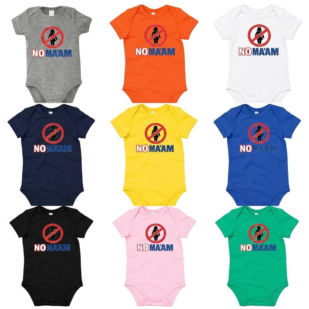 Blondie & Brownie Strampler No Ma'am Baby Body Retro Kult Serien Motiv Baumwolle Lustiges Geschenk (Einzelartikel) Al Bundy NO MA'AM Fan-Strampler Retro