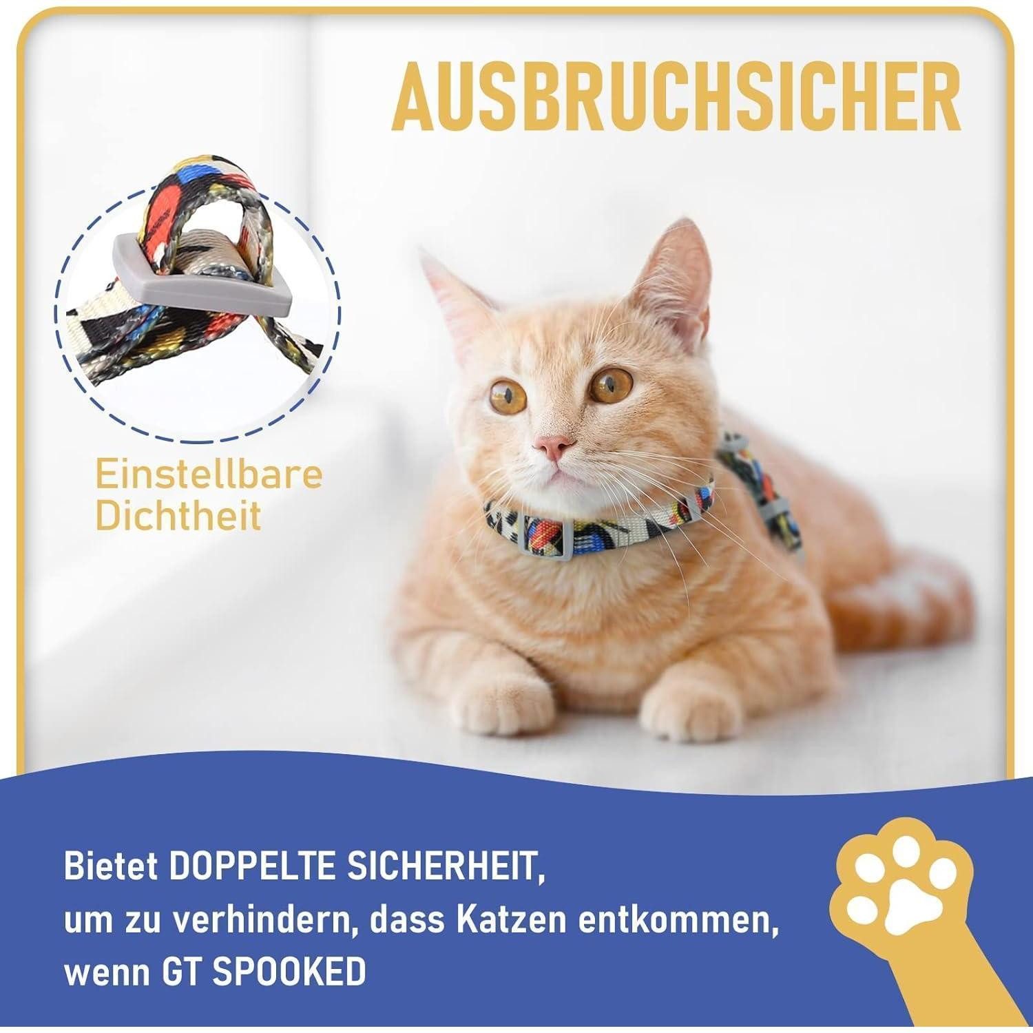 LuxusKollektion Katzen-Geschirr Katzengeschirr ausbruchsicher M (Brustumfang: 35.6-53.3 cm) Schwarz