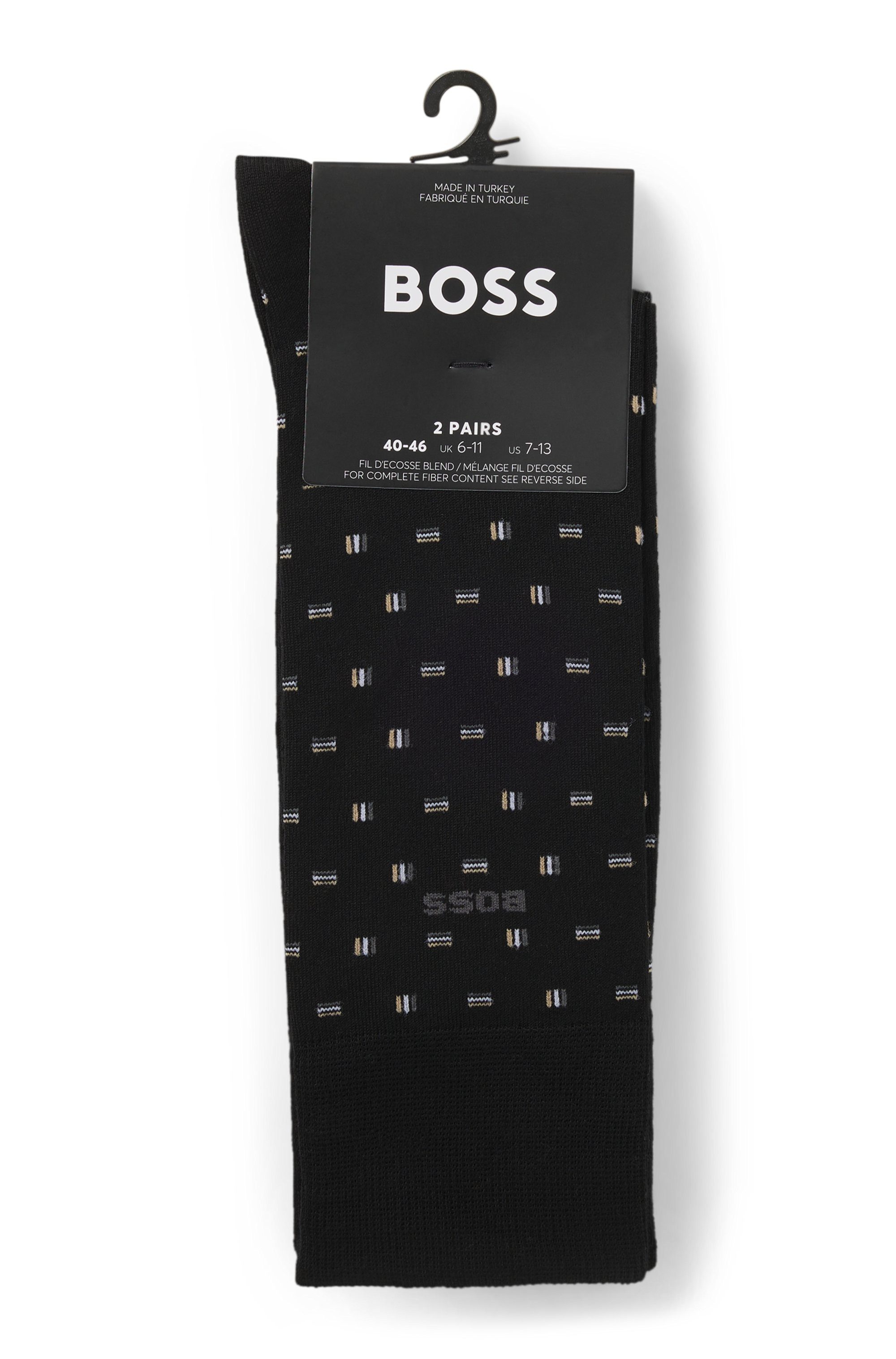 BOSS Businesssocken 2P RS Mini Iconic (2-Paar) Socken Pack aus 1x uni und 1x minimalistisches Muster