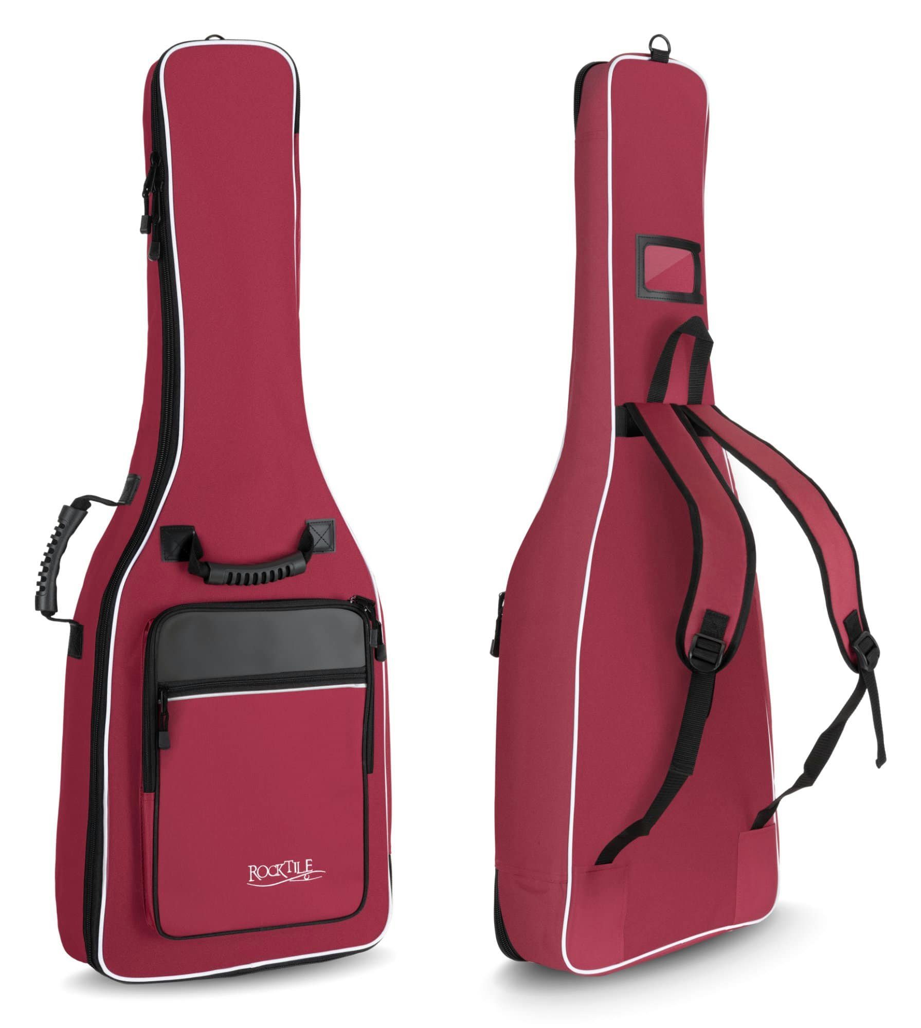 Rocktile Gitarrentasche Klassik-Gitarrentasche 4/4-Größe (Gigbag mit weicher Polsterung, inkl. 2 Fronttaschen für Noten/Zubehör), Ergonomisch geformter Komfort-Griff