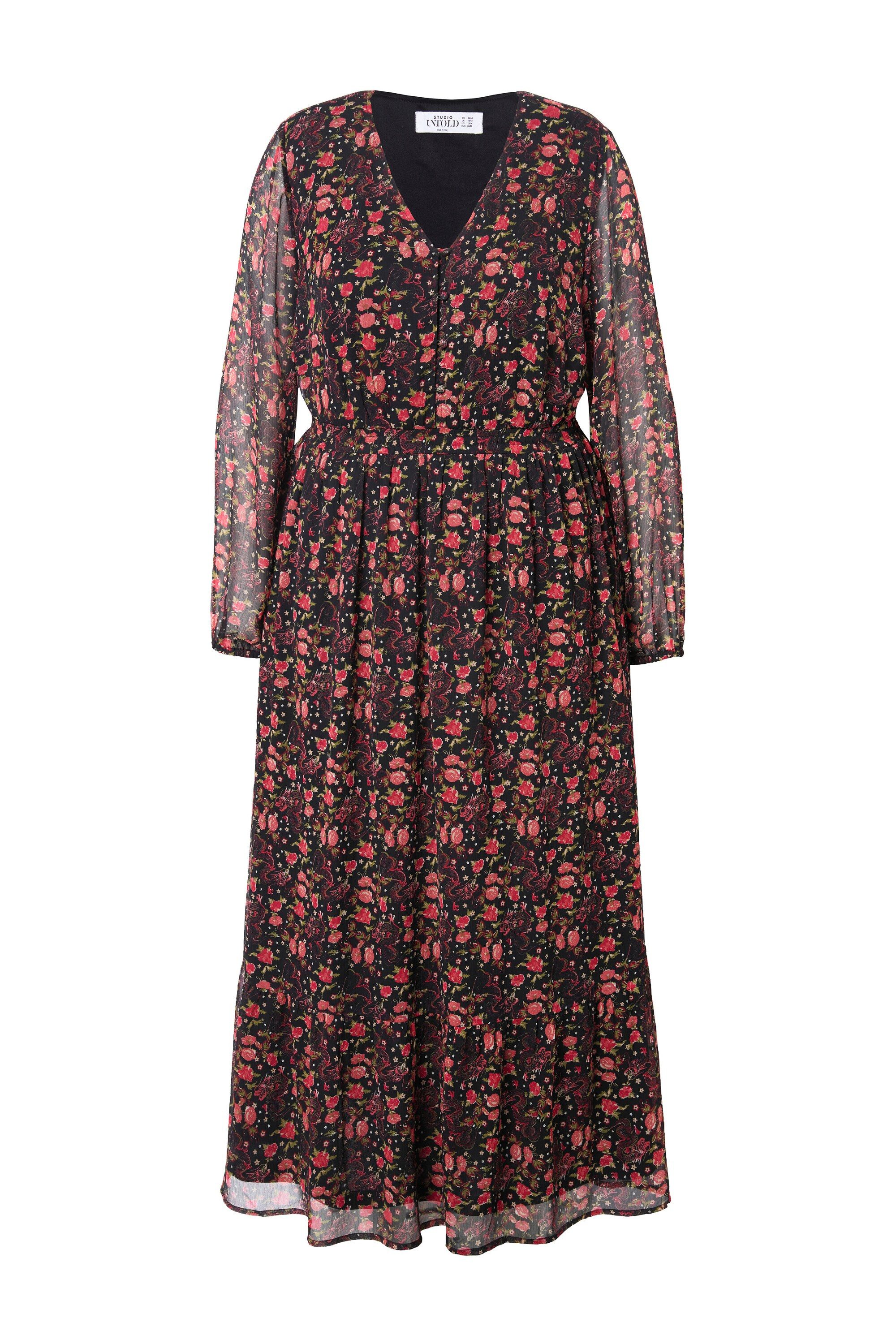 Studio Untold Maxikleid Maxikleid A-Line doppellagig günstig online kaufen