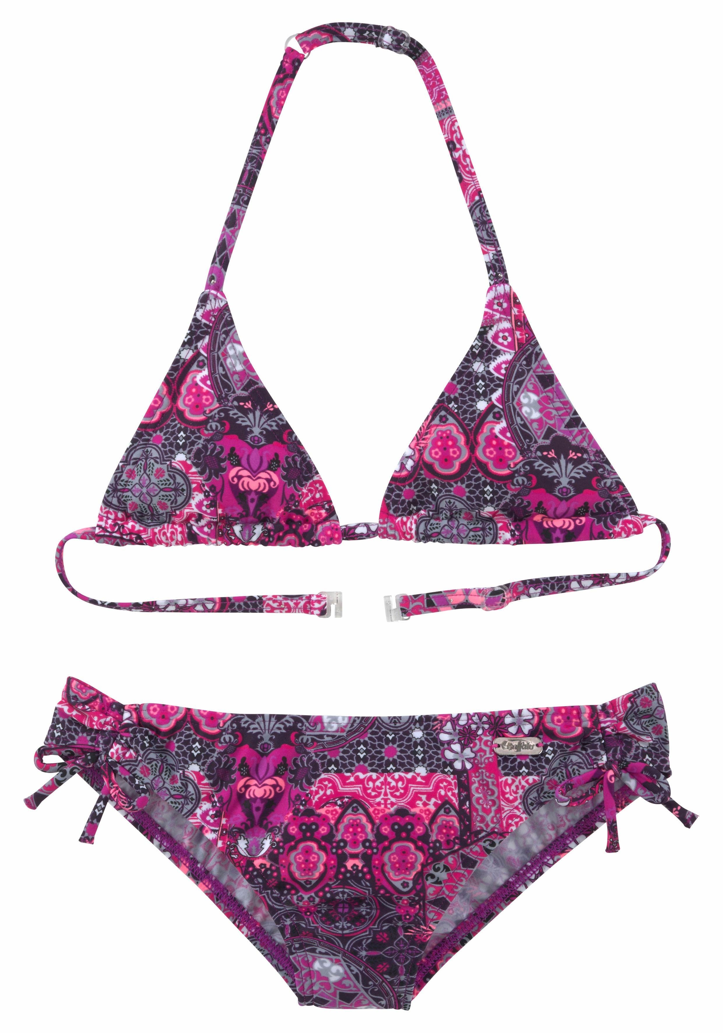 Kids Shari im Triangel-Bikini Folklore-Print aubergine-bedruckt Buffalo