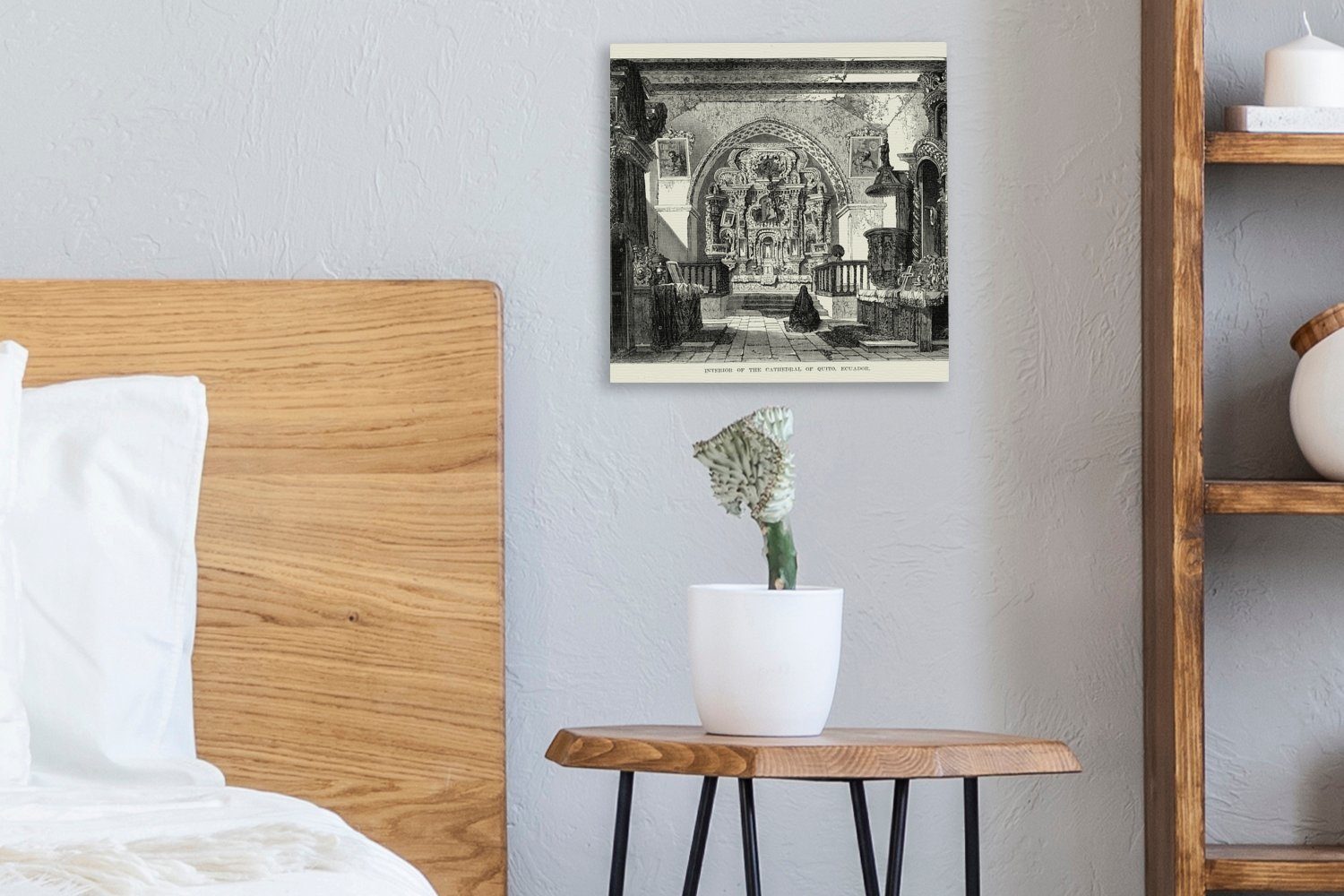 Leinwand Quito, (1 der in St), Bilder für Kathedrale Schwarz-Weiß-Abbildung Schlafzimmer Ecuador, Wohnzimmer OneMillionCanvasses® Leinwandbild