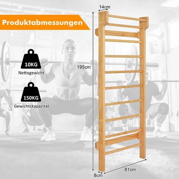 COSTWAY Sprossenwand Kletterwand, bis 150kg, aus Holz