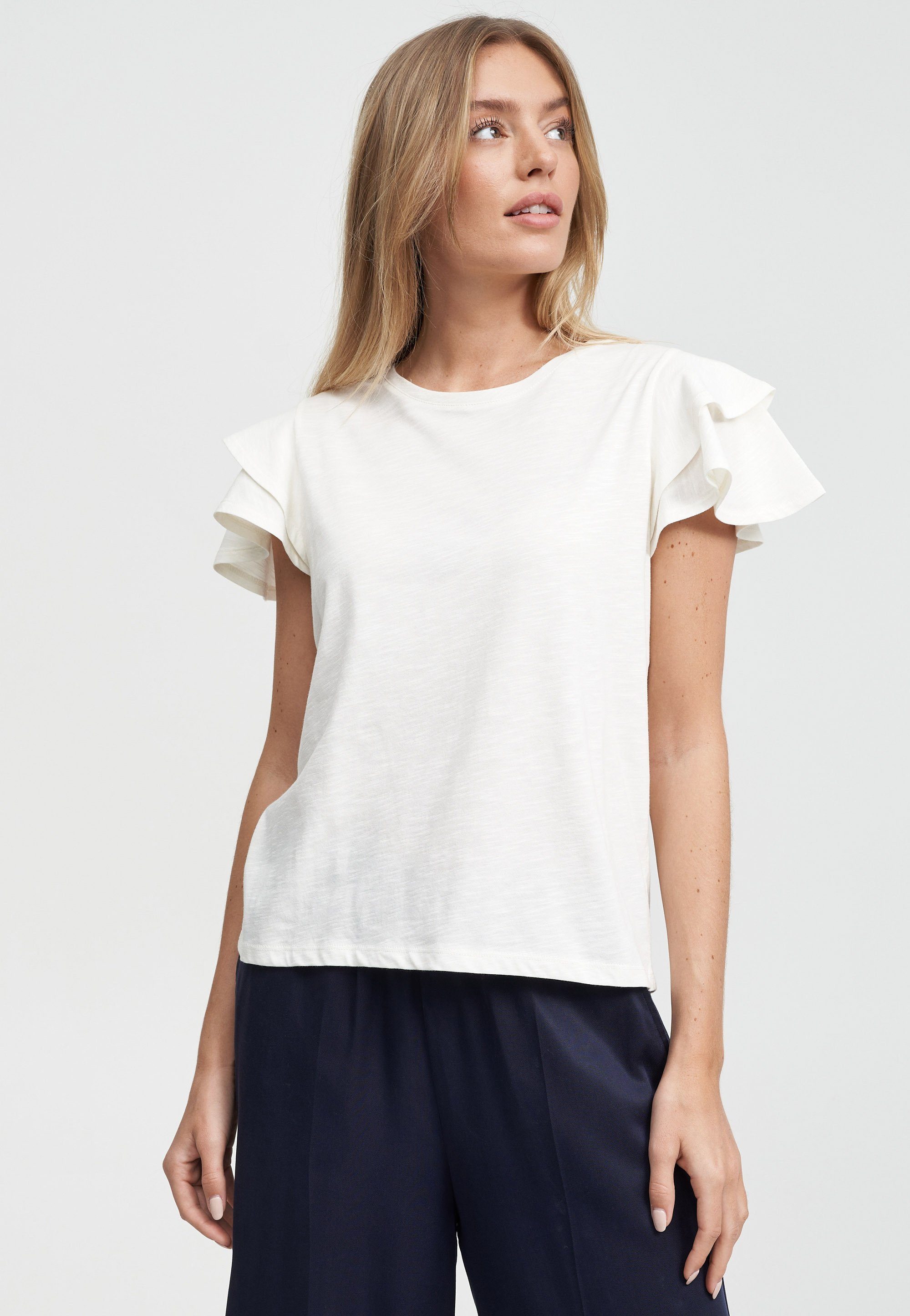 re.draft T-Shirt Slub Wool White - Weiß