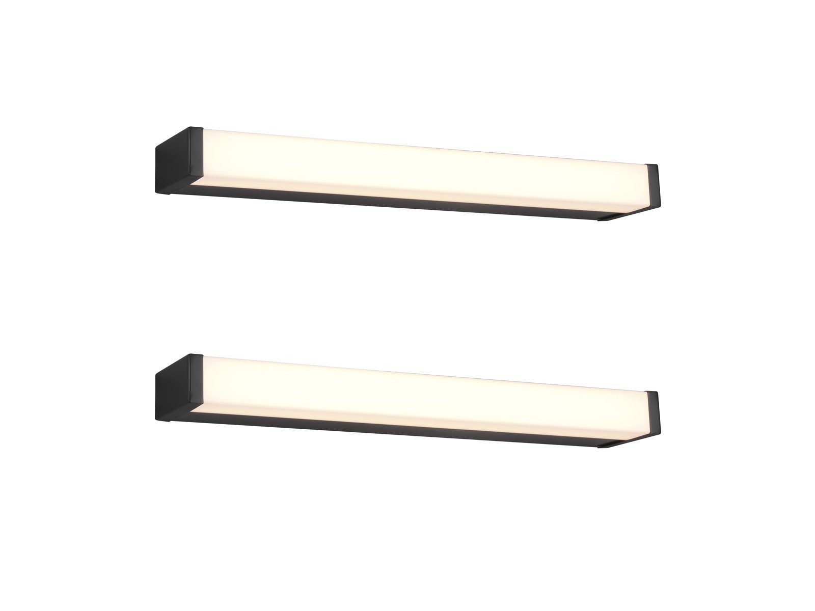 TRIO Leuchten Зеркалоleuchte, LED fest integriert, Warmweiß, 2er Set LED Badezimmerlampe IP44, Badlampe Wand, Gäste WC B: 42,5cm