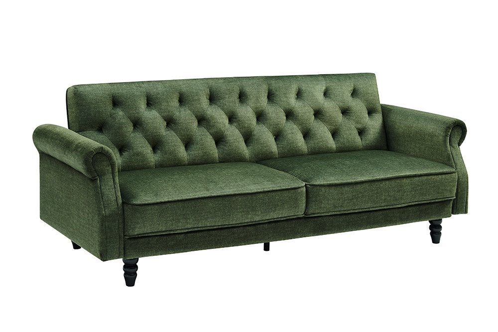 riess-ambiente Sofa MAISON BELLE AFFAIRE 220cm moosgrün – Samt, Schlaffunkt günstig online kaufen