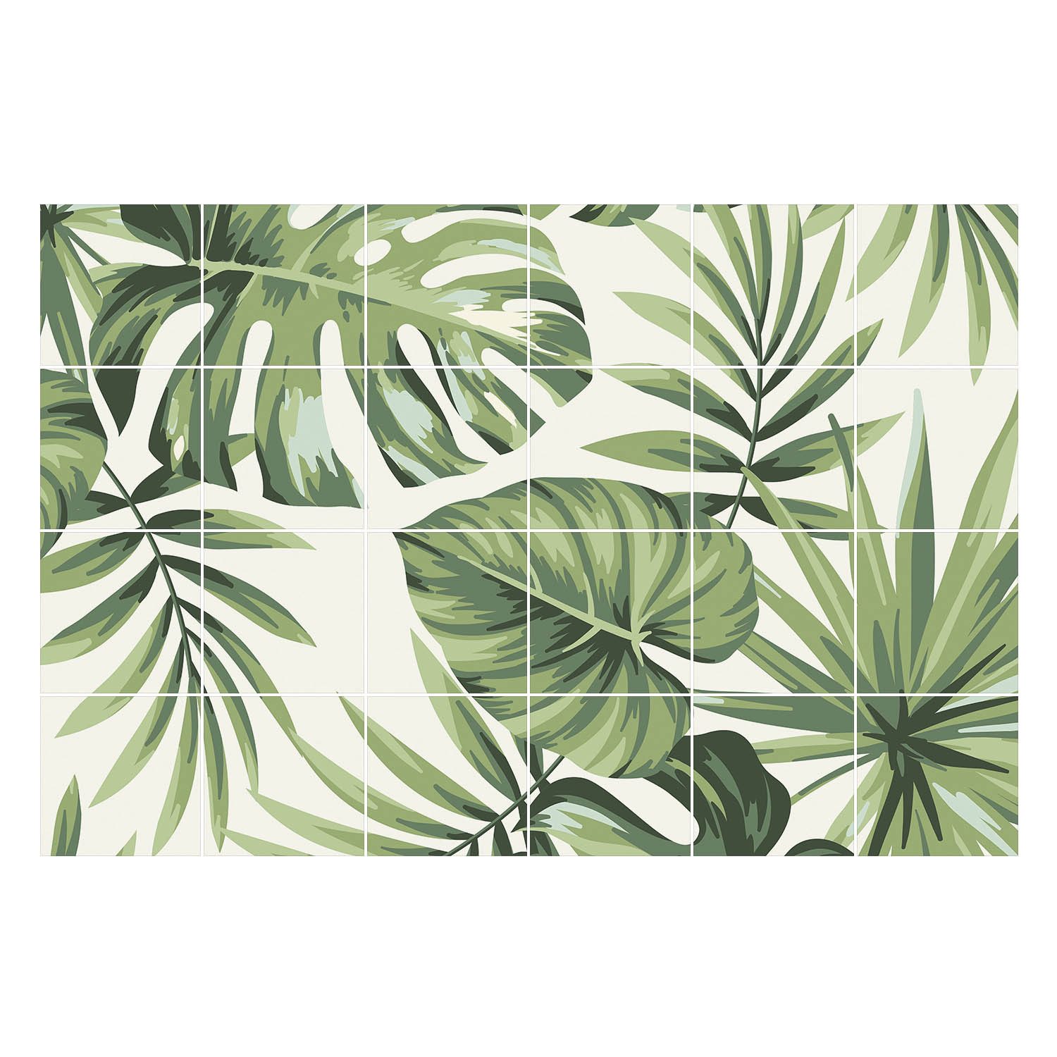 Tulup Fliesenaufkleber Klebefolie Fliesen Tropische Blätter in Arrangement günstig online kaufen