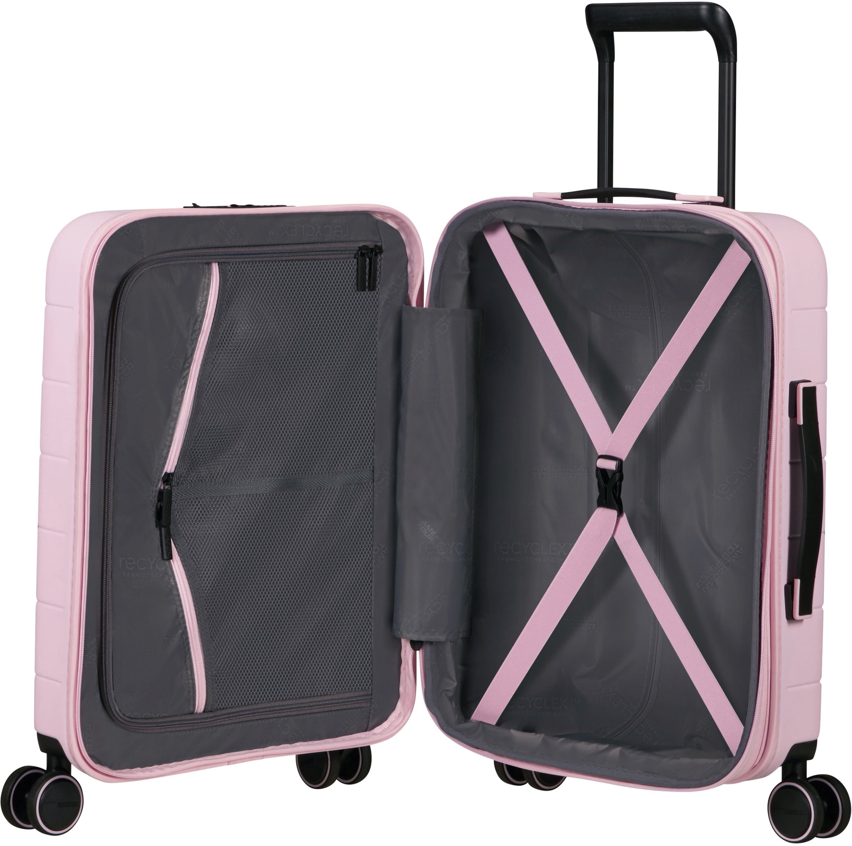 Volumenerweiterung Tourister® Hartschalen-Trolley mit 55 cm, American Pink USB-Schleuse und 4 Novastream, Rollen, Soft