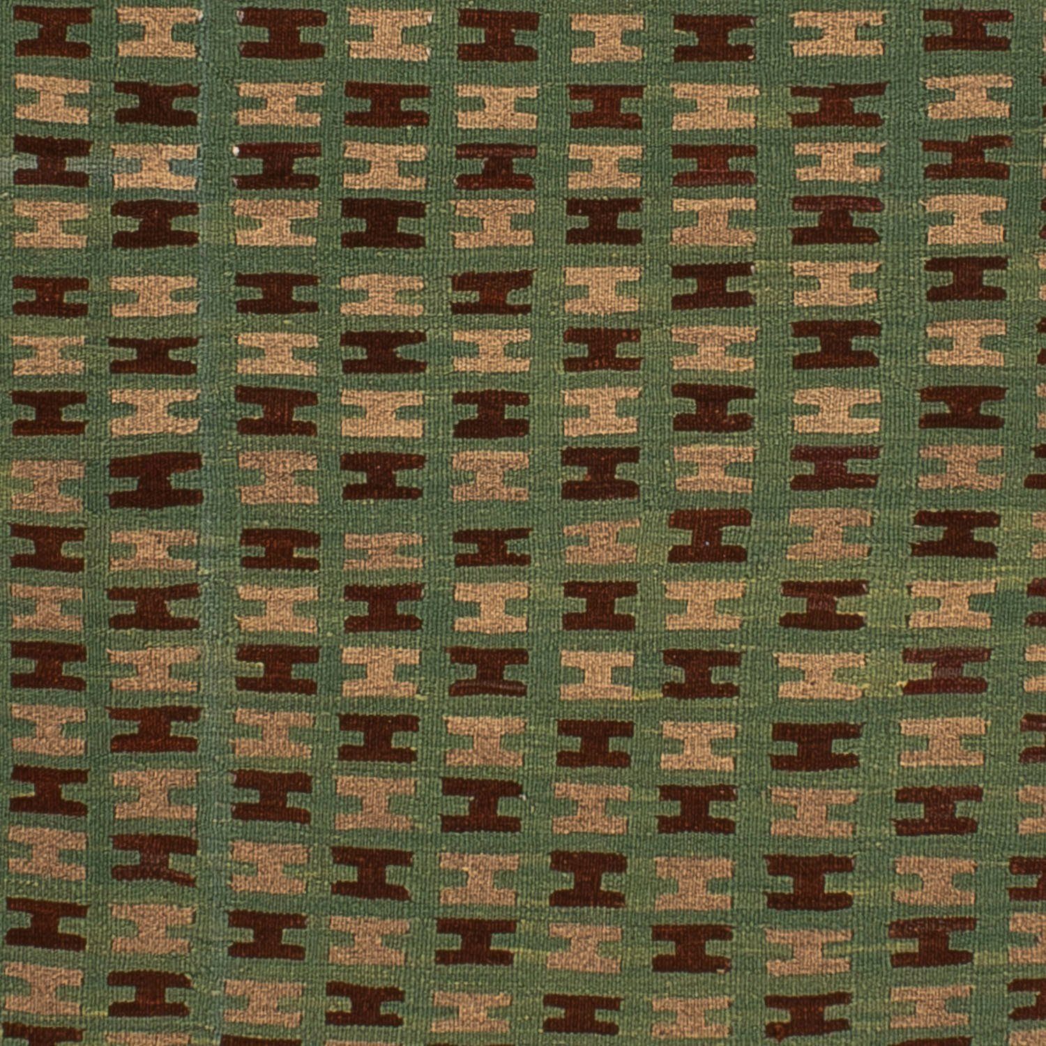 quadratisch, Höhe: Wohnzimmer, - mm, quadratisch - x morgenland, Einzelstück Kelim Wollteppich Oriental cm - dunkelgrün, 6 200 207