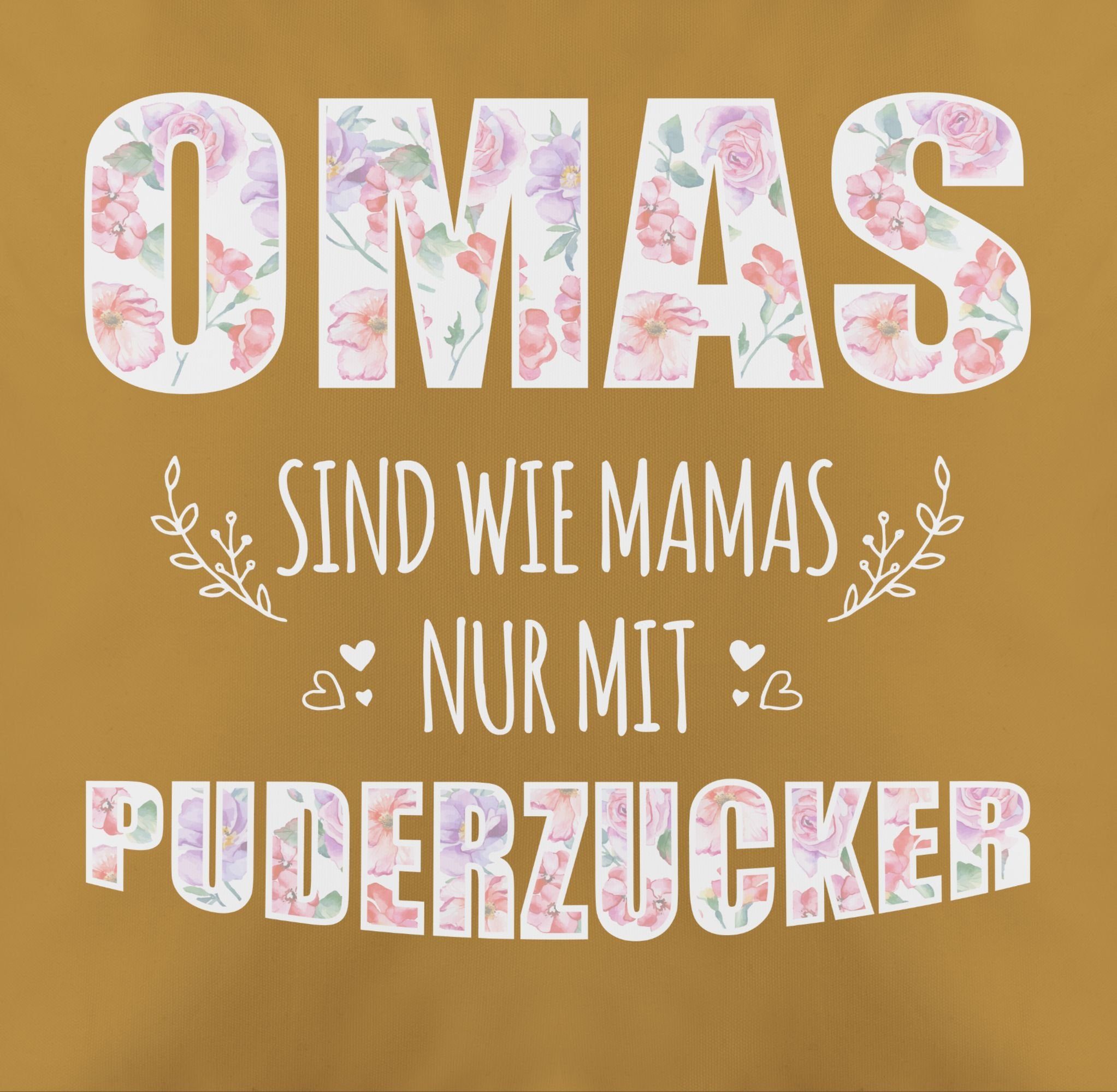 Shirtracer Dekokissen Omas Gelb sind wie Mamas mit Omi, Oma - 3 Puderzucker Großmutter nur Geschenk