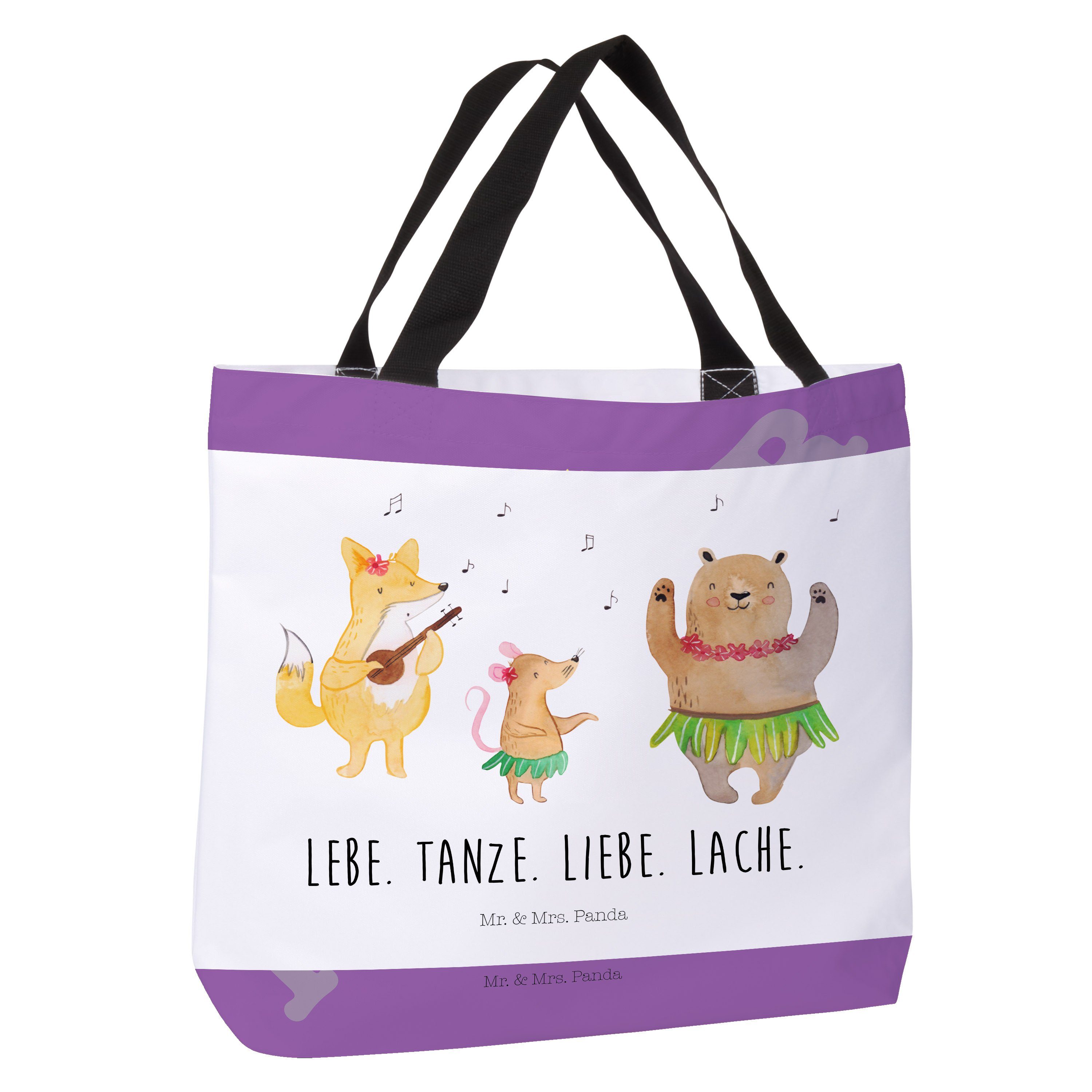 Einkaufstasche, Panda Strandtasche, & - Aloha (1-tlg) Mrs. Shopper Mr. Gute Waldtiere Geschenk, Weiß -
