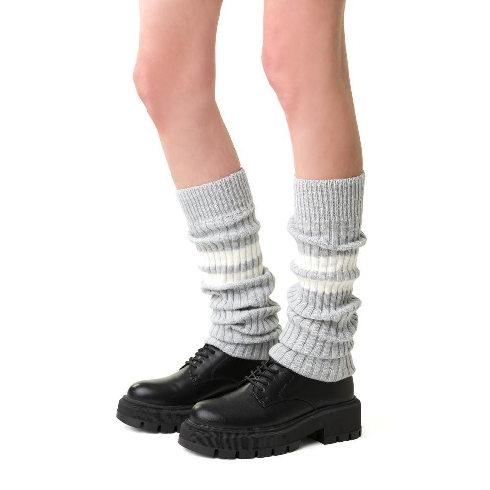 Lycille Beinstulpen 1 Paar Beinstulpen für Frauen aus Wolle mit Streifen Beinwärmer, Universalgröße