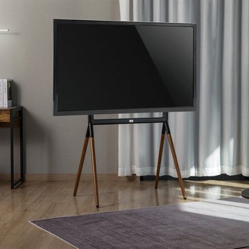 Maclean MC-926 TV-Ständer, (bis 70,00 Zoll, [ max. 40 kg; VESA 600x400 ] in eleganter walnussfarbener Holzoptik)