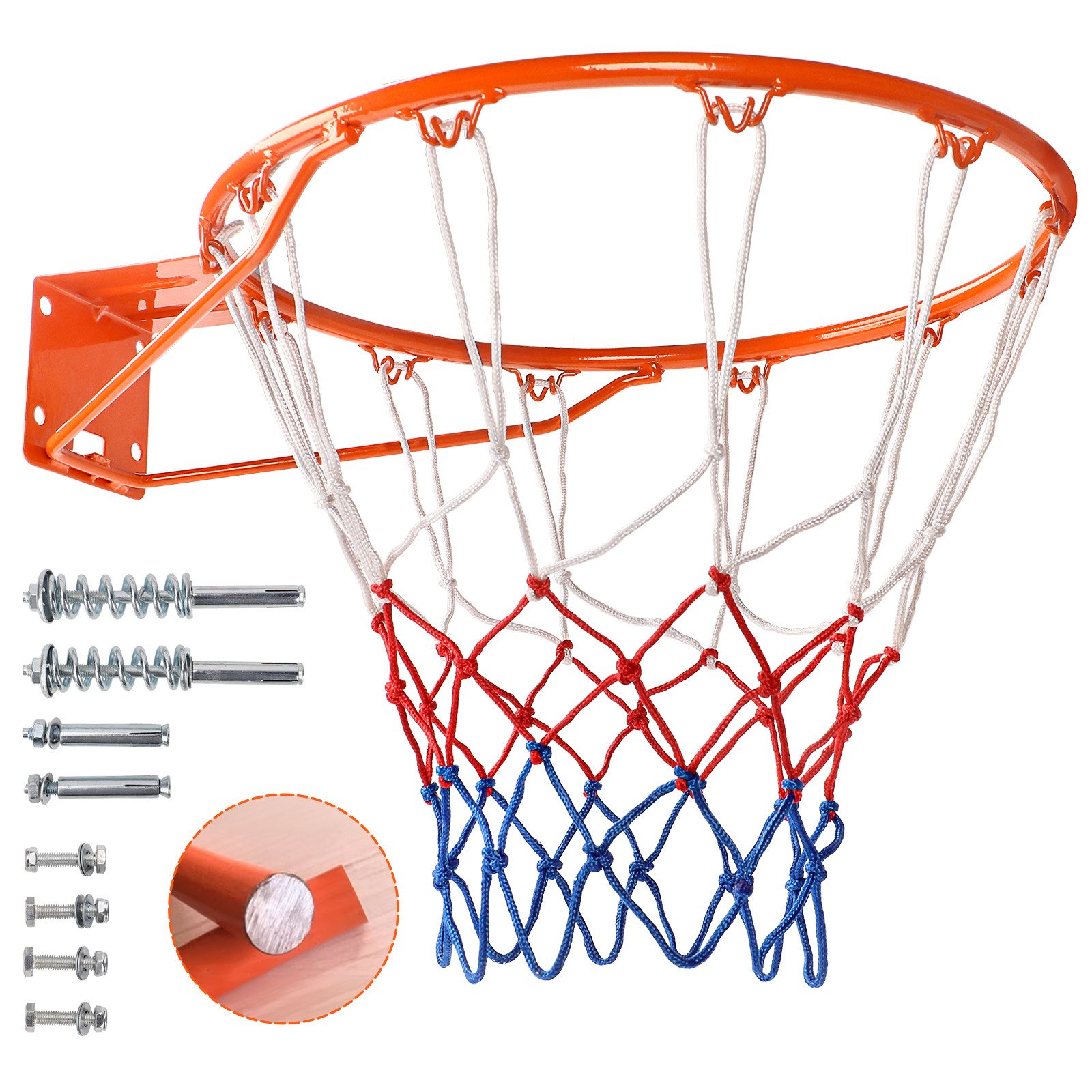 Dripex Basketballkorb 45 cm Outdoor Wandmontage mit Netz Basketballring