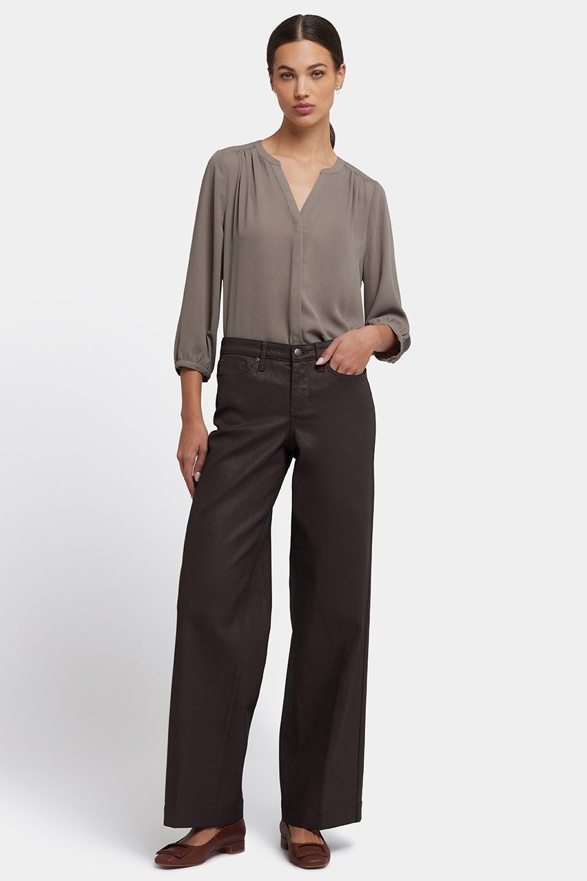 NYDJ Weite Jeans Coated Teresa Wide Leg Jeans