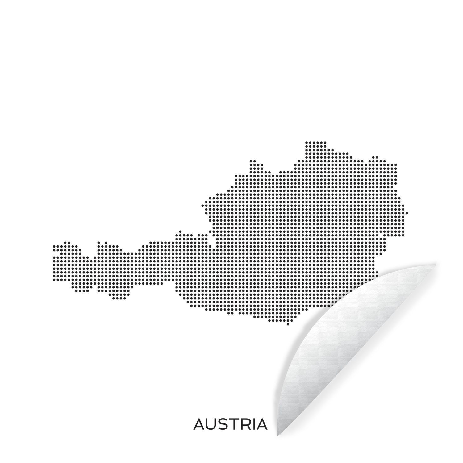 MuchoWow Wandsticker Illustration von Österreich in Punkten (1 St), Tapetenkreis für Kinderzimmer, Tapetenaufkleber, Rund, Wohnzimmer | Wandtattoos