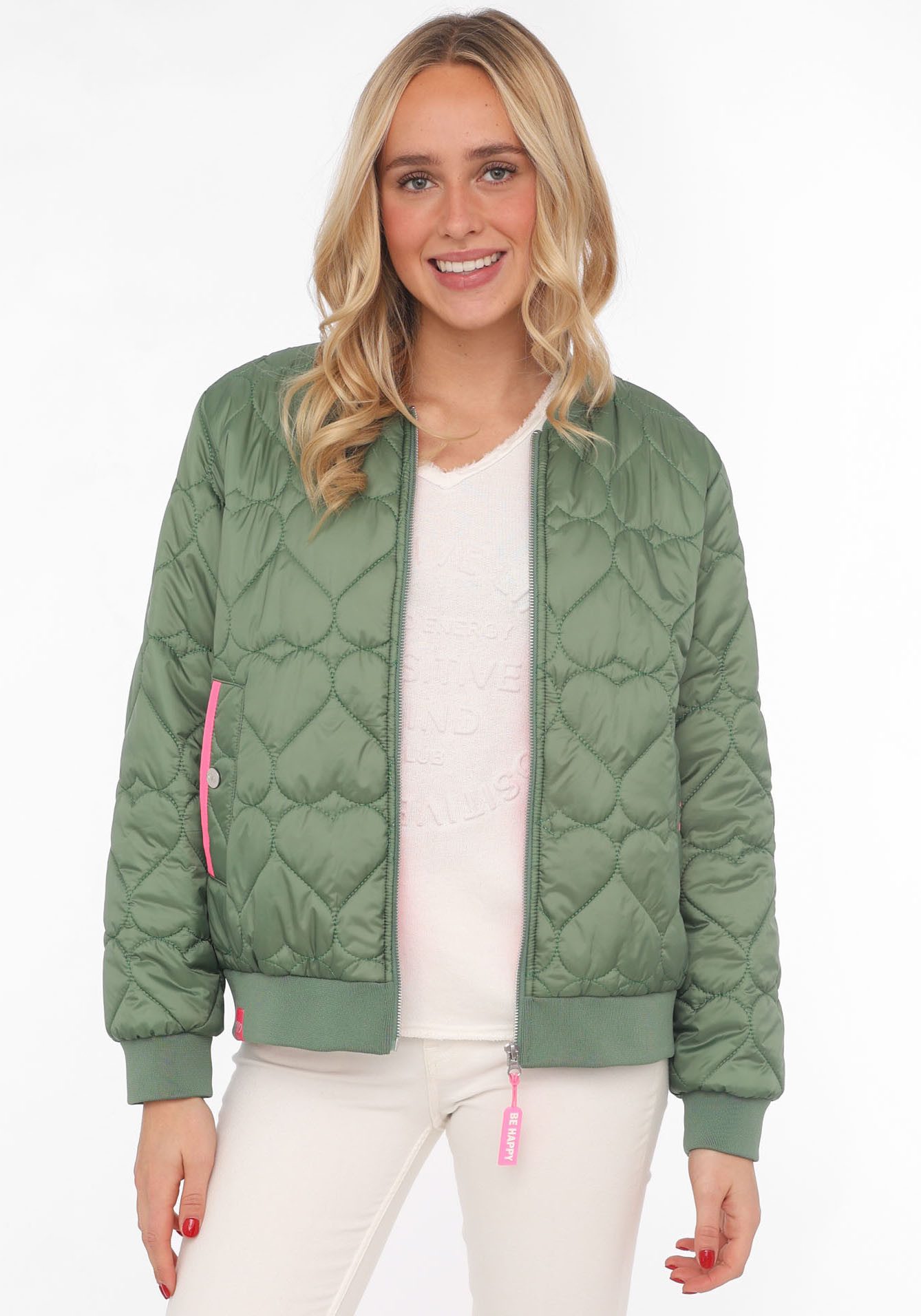 Zwillingsherz Bomberjacke "Be Happy" modisch, Kontrastdetails, regular fit, günstig online kaufen
