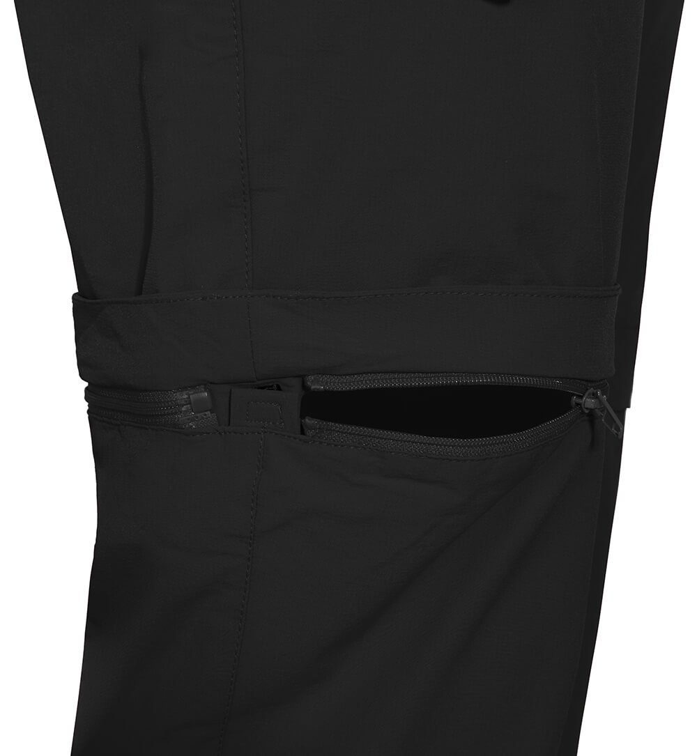 Bergson Outdoorhose VIDAA COMFORT Zipp Off (slim) Damen Wanderhose, leicht strapazierfähig, Kurzgrößen, schwarz