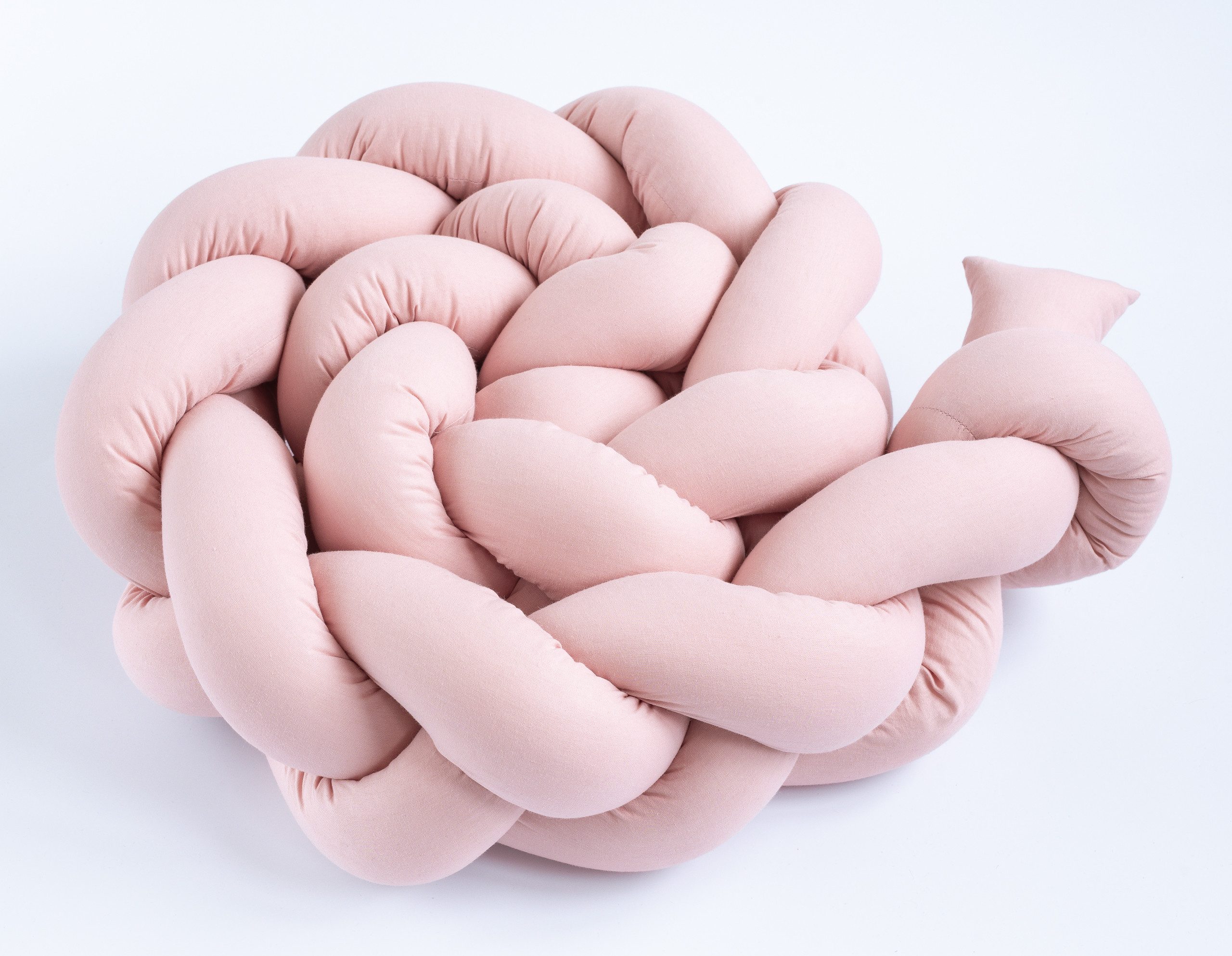 Loolay Nestchenschlange Geflochtenes Kissen Zierkissen Dekokissen Bettumrandung 100% ALTROSA, (Zugluftstopper Zugluft Schlange Wickeltischumrandung Babybett Kinderzimmer Schutz, Wohndeko Bettschlange 100 150 200 300 400 cm & Länge auf Anfrage), Zugluftstopper tolle Wohndekoration Geschenk