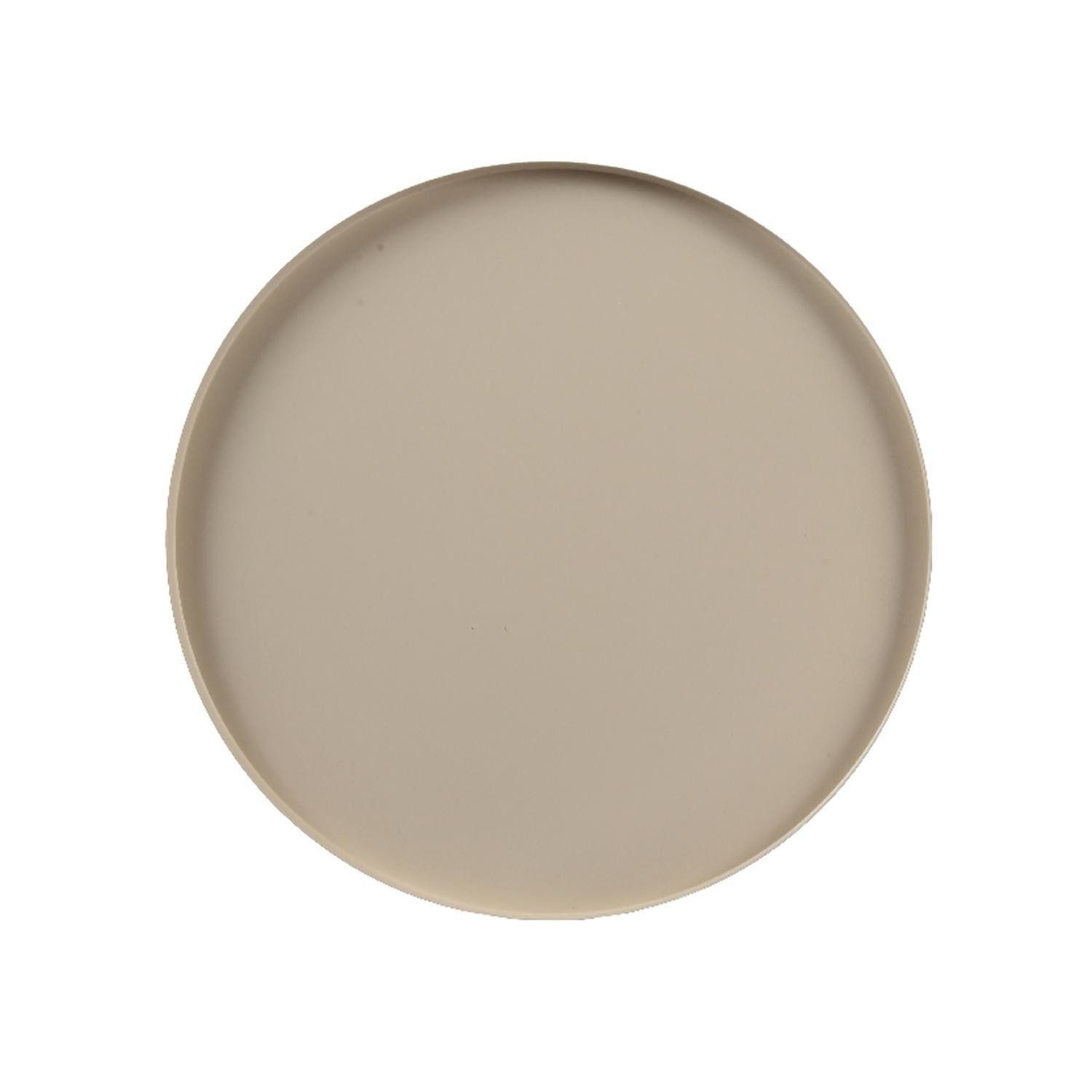 Dekotablett TABLON, Ø 35 cm, Sandfarben matt, Eisen, (1 St)