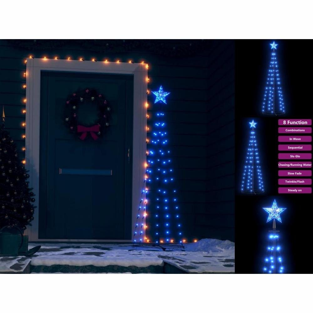 vidaXL Künstlicher Weihnachtsbaum Weihnachtskegelbaum Blau 70 LEDs Dekoration 50x120 cm