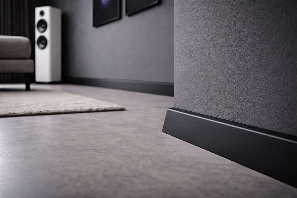 Südbrock Sockelleiste Sockelleiste schwarz MDF 15 x 40 Foliert Fußleiste Modern, L: 240 cm, H: 4 cm, 1-St.