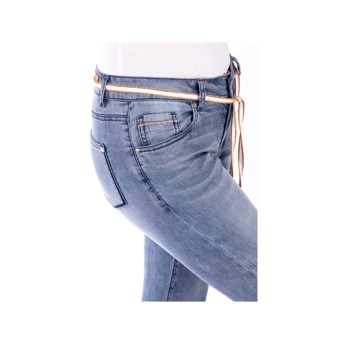 passform Blue Monkey textil Regular-fit-Jeans (1-tlg) blau