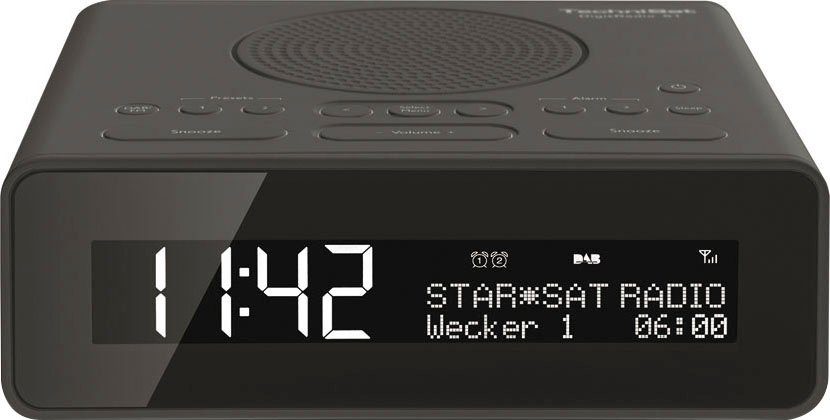 schwarz LCD-Display Breitbandlautsprecher AUNA DABStep Digitalradio Radiowecker Sleep-Timer DAB/DAB+ und UKW Tuner RDS AUX Datum- und Uhrzeit-Anzeige