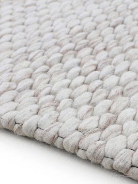 Wollteppich Sina, carpetfine, rechteckig, Höhe: 14 mm, Handweb Teppich, reine Wolle, meliert, handgewebt, weich & kuschelig