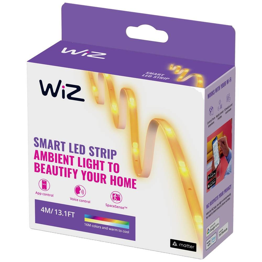 WiZ LED Stripe LEDStrip Kit 4 m Type-C 8720169071216, dimmbar