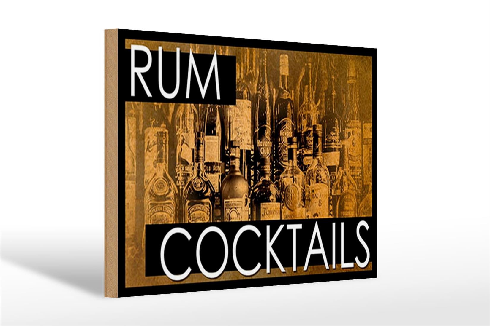 Holzbild 30x20cm Rum Cocktails