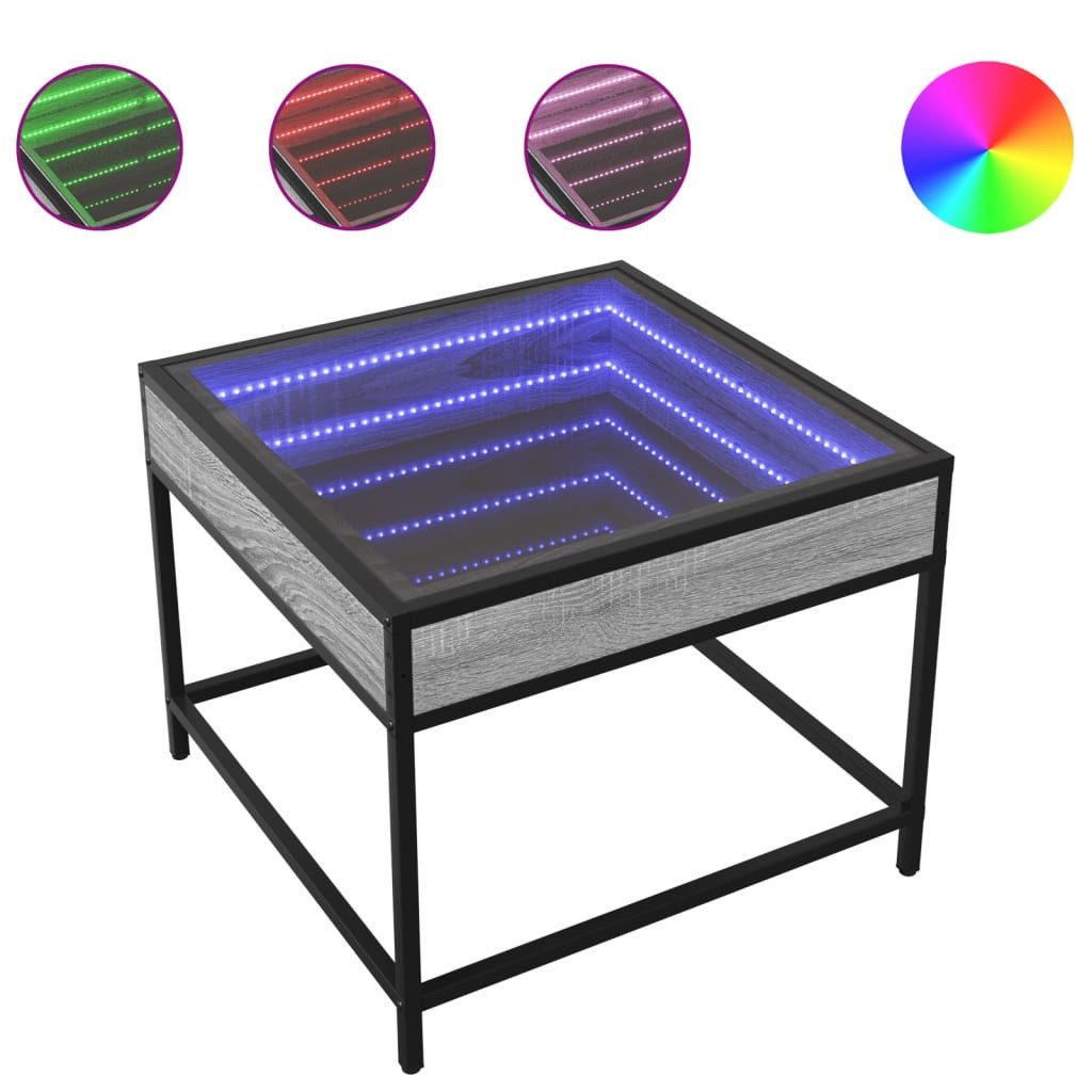 vidaXL Couchtisch Couchtisch mit Infinity-LED Grau günstig online kaufen