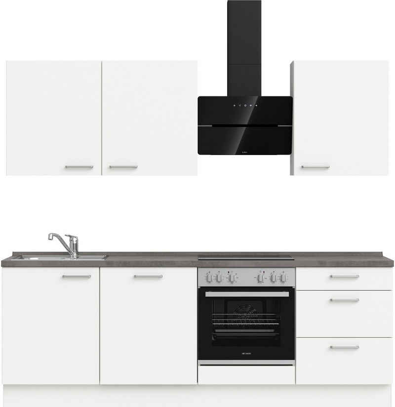 nobilia® elements Küchenzeile "elements premium", vormontiert, Ausrichtung wählbar, Breite 240 cm, ohne E-Geräte