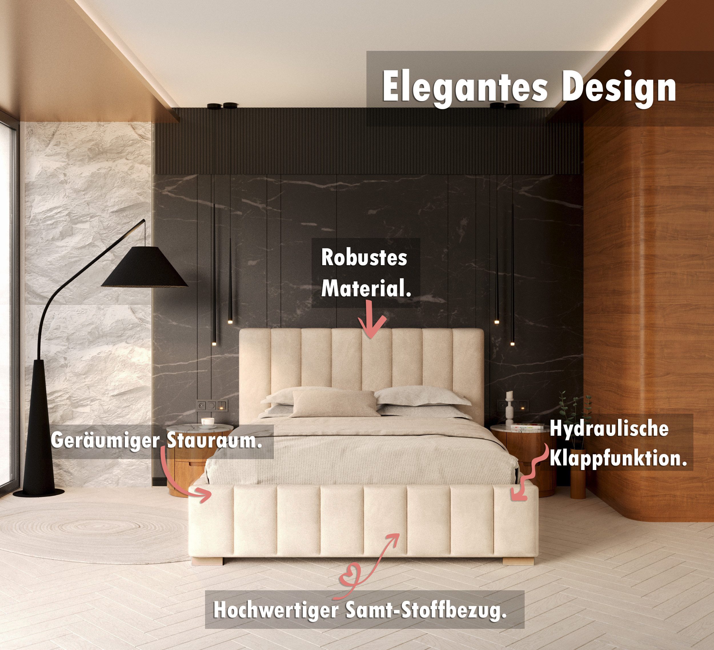 thematys Polsterbett Bett Stauraumbett Velours 90x200, 120x200, 140x200, 16 günstig online kaufen